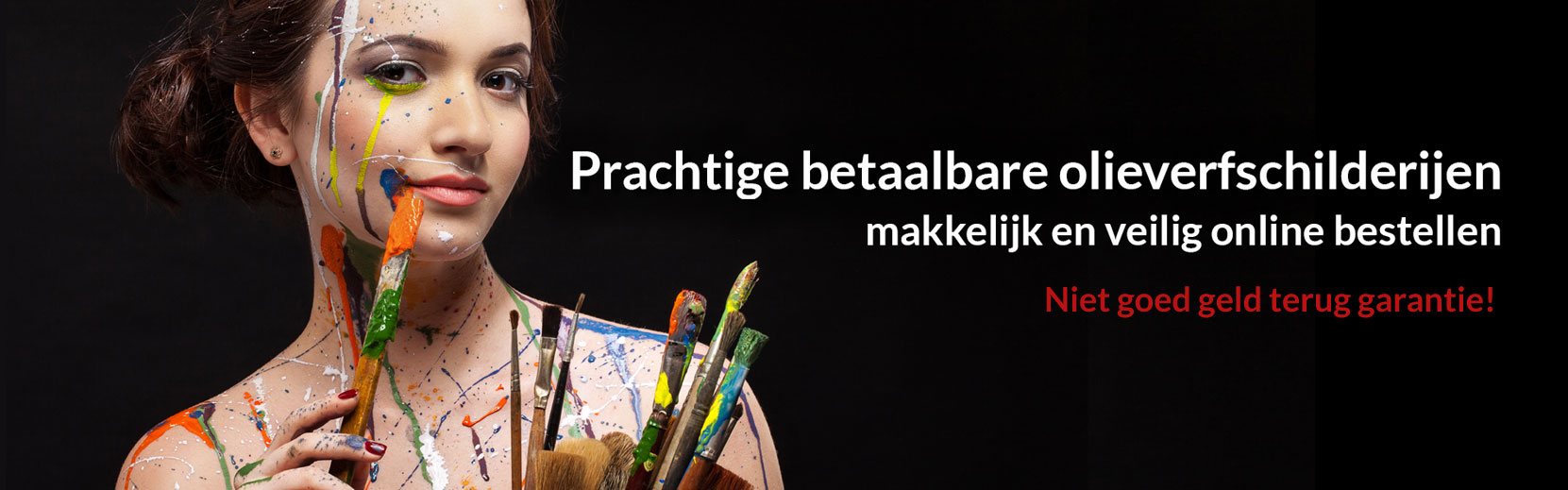 Al onze schilderijen worden handmatig met olieverf geschilderd op schilderslinnen of canvas en opgespannen op een museum kwaliteit spieraam