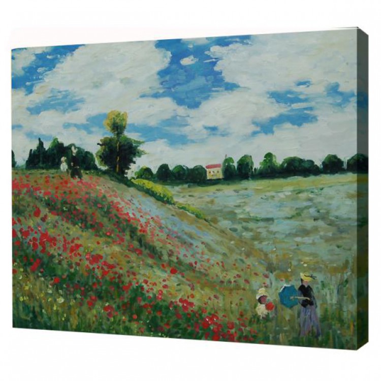 Olieverf schilderij Bloemenveld foto 1