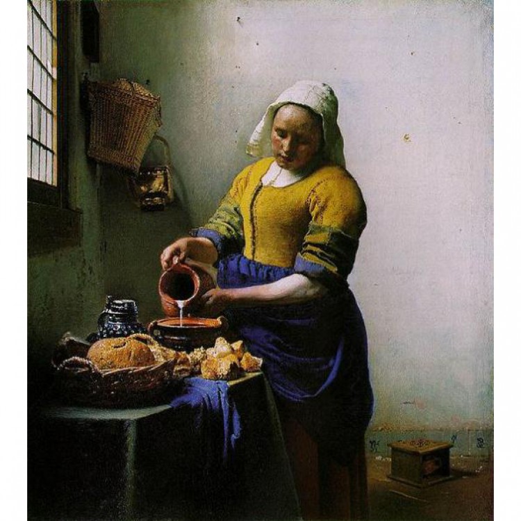 Olieverf schilderij Het melkmeisje foto 1