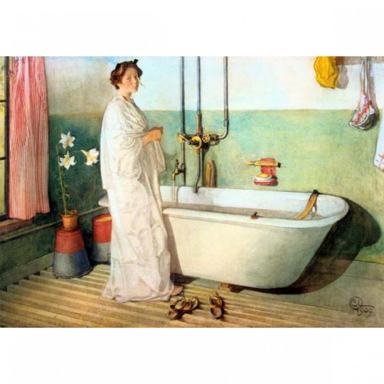 Schilderij Lisbeth prepares a bath foto 1