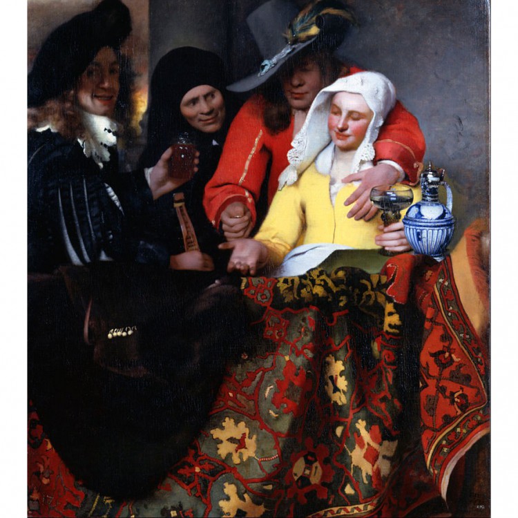 Olieverf schilderij De koppelaarster foto 2