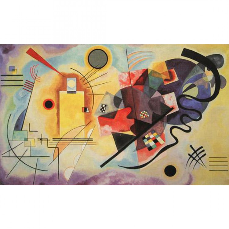 Schilderij Kandinsky - geel, rood, blauw foto 1