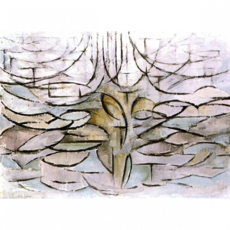 Olieverf schilderij Apple tree in flower foto 1