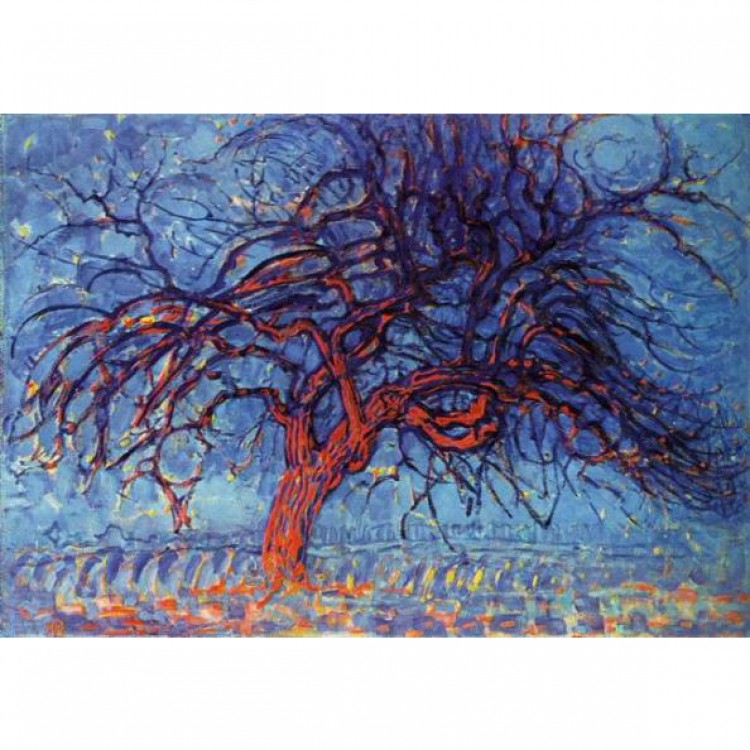 Olieverf schilderij The red tree foto 1