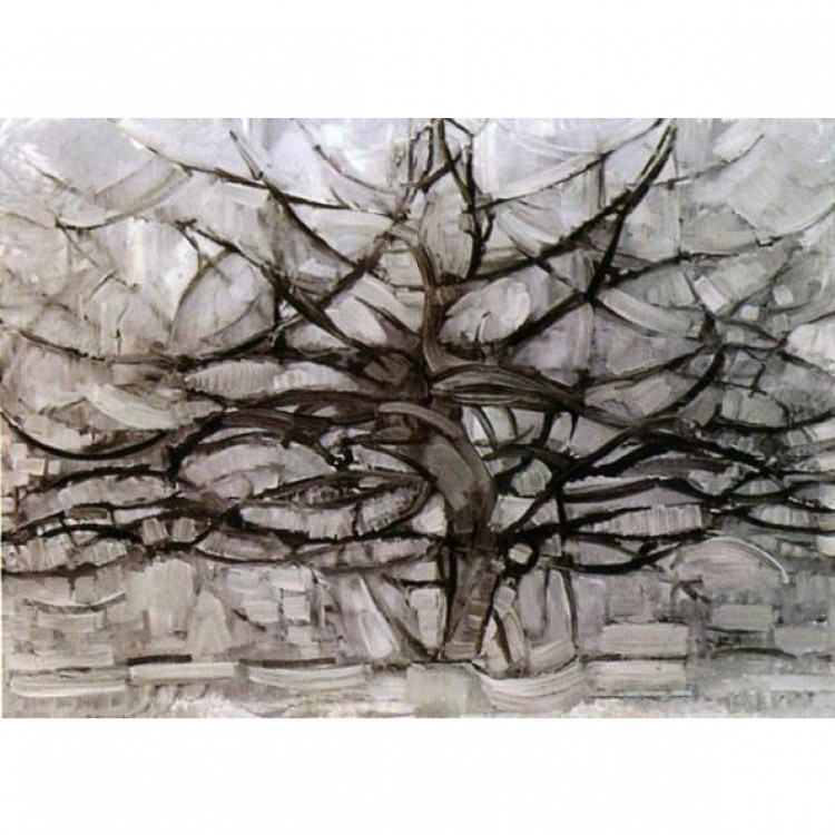 Olieverf schilderij The grey tree foto 1