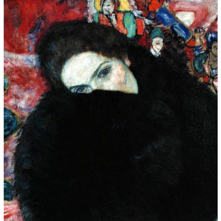 Olieverf schilderij Dame mit Muff foto 1