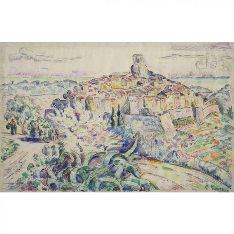 Schilderij Hiltown in Provence foto 1
