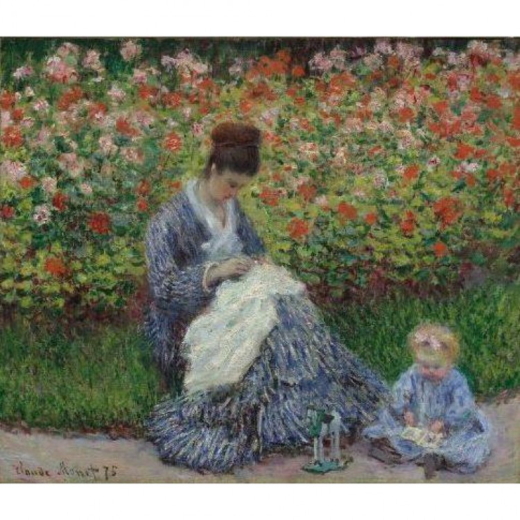 Schilderij Camille Monet and a child foto 1