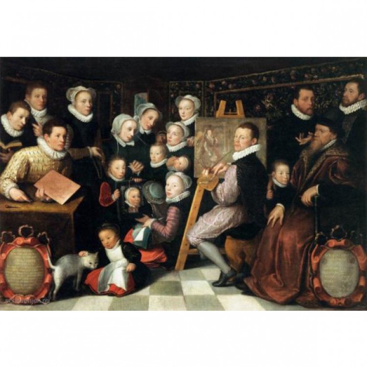 Schilderij otto van veen met familie foto 1