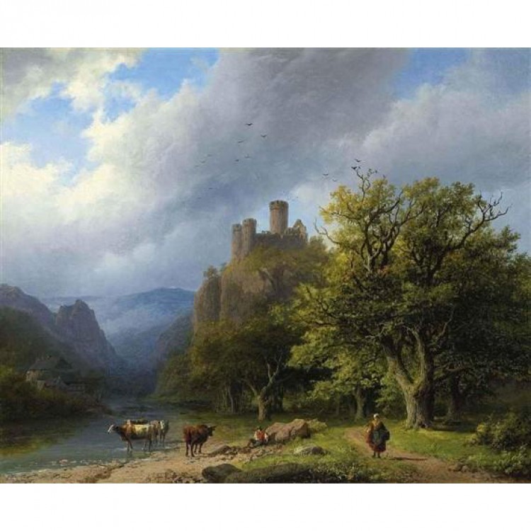 Olieverf schilderij berglandschap foto 1
