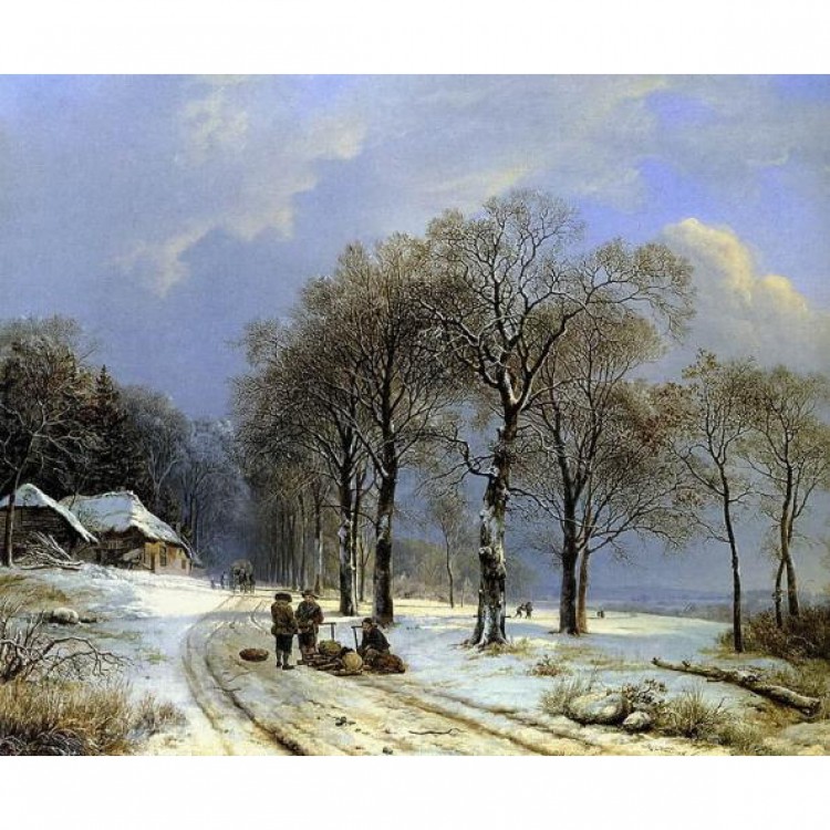 Olieverf schilderij  Winterlandschap 2 foto 1