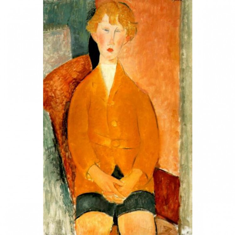 Schilderij jongen in korte broek foto 1