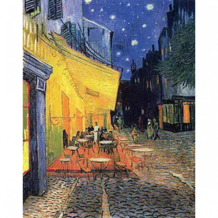 Schilderij cafe terrace at night foto 1