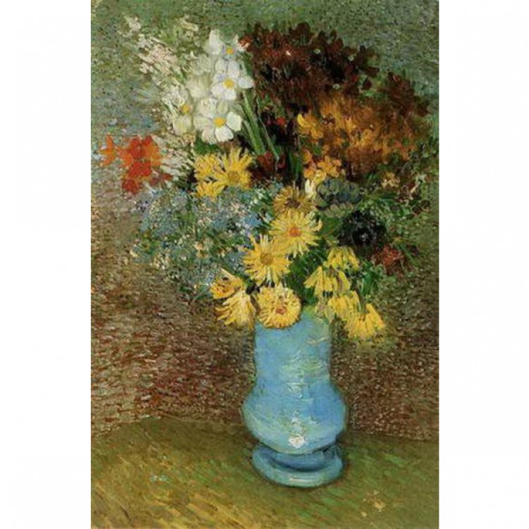 Schilderij Vase with Daisies and Anemones foto 1