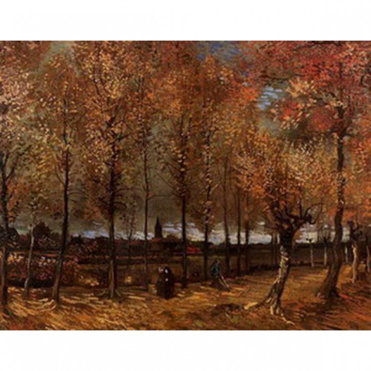 Schilderij Lane with poplars foto 1