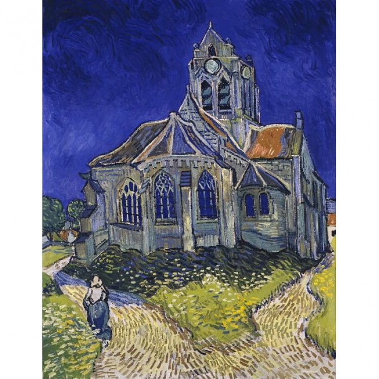 Olieverfschilderij de kerk van Auvers foto 2