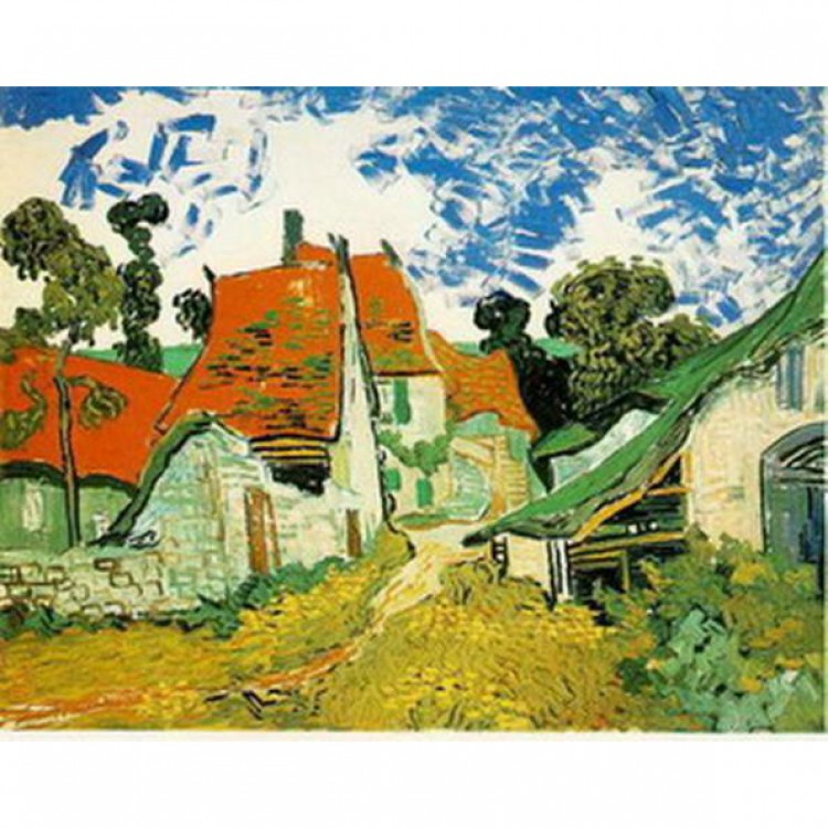 Schilderij Village street in auvers foto 1