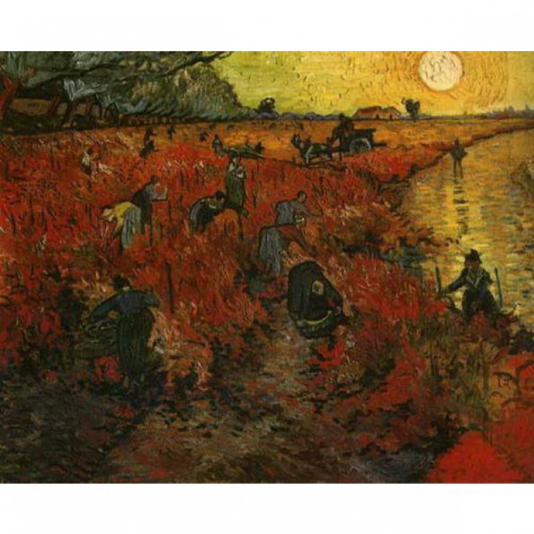 Schilderij The red vineyard foto 1