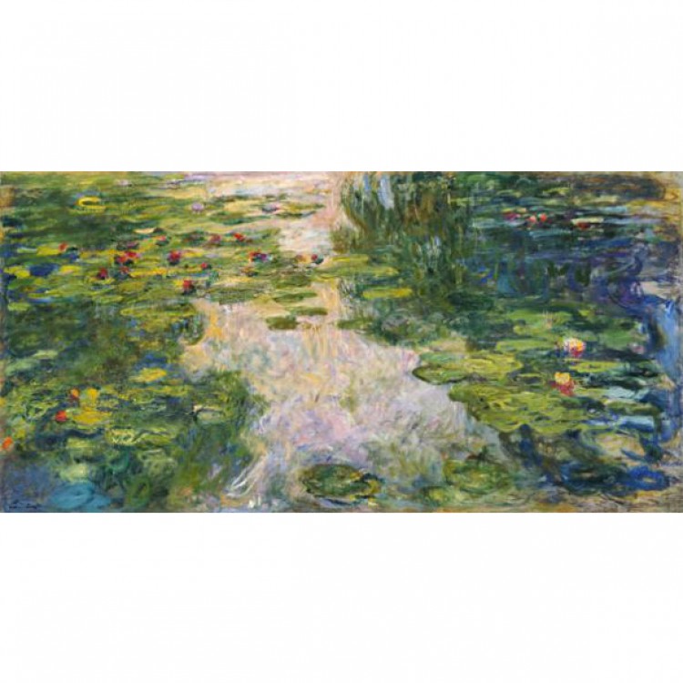 Schilderij The white water lily pond foto 1
