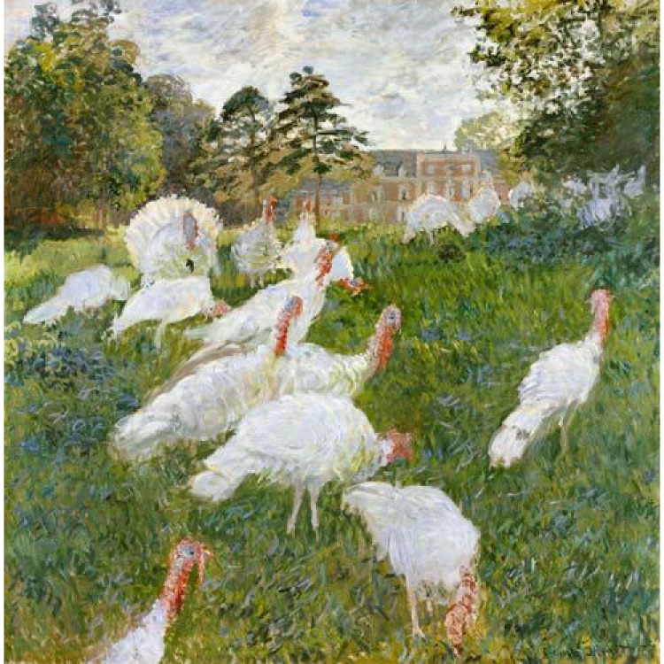 Schilderij Reproductie The Turkeys at the Chateau de Rottembourg, Montgeron foto 1