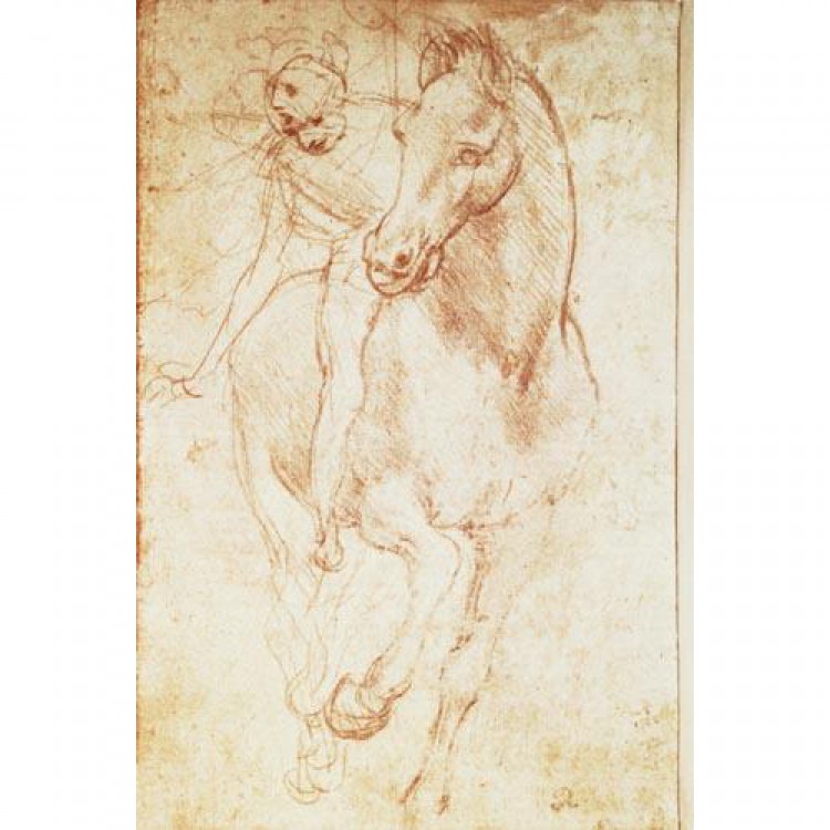 Schilderij Horse and Rider (Silverpoint) foto 1
