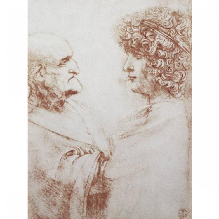 Schilderij Heads of an old man and a youth foto 1