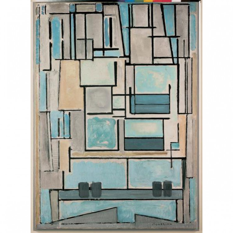 Schilderij Composition no. VI (Blue Façade) - 1914 foto 1