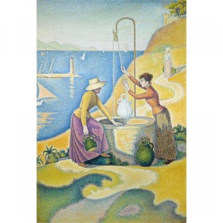 Schilderij Junge Provencalinnen am Brunnen foto 1