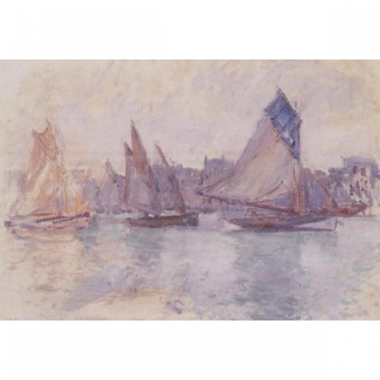 Schilderij Boten In De Haven Van Le Havre foto 1