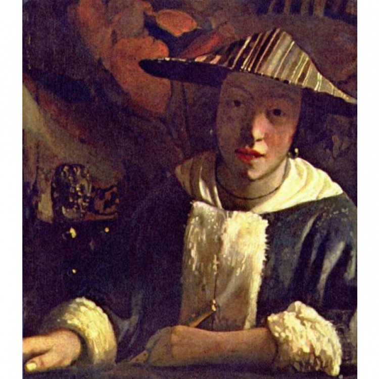 Schilderij Meisje met de fluit foto 1