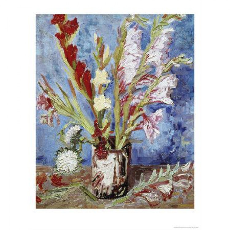 Schilderij Vase with Gladioli foto 1