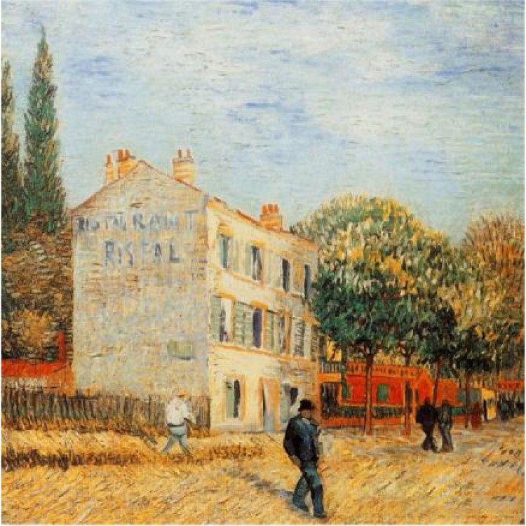 Schilderij Le Restaurant Rispal A Asniere foto 1