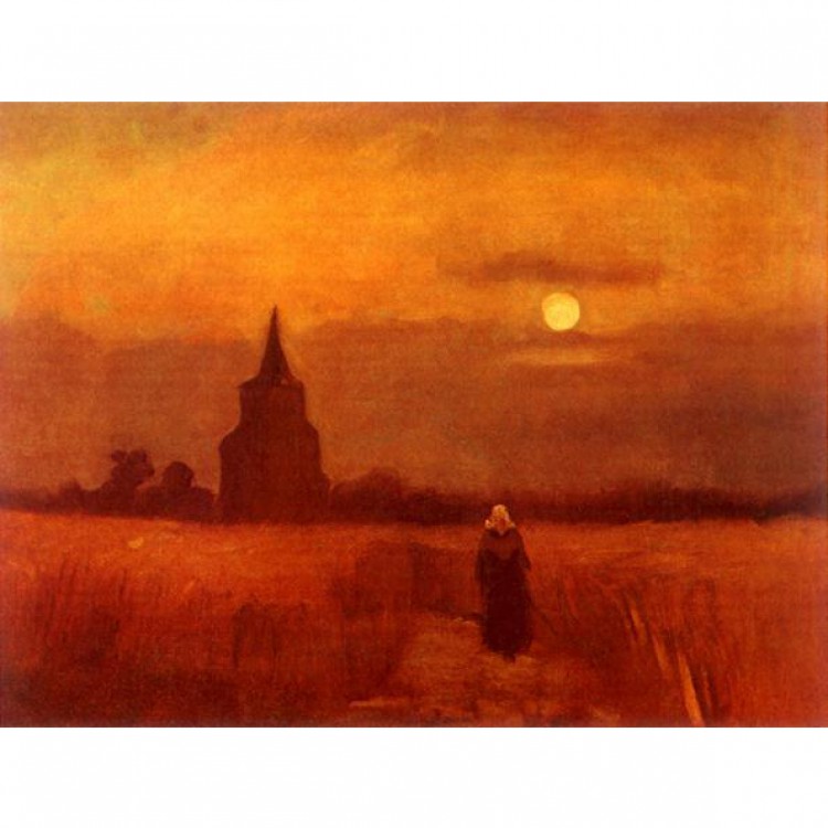 Schilderij Reproductie  De oude toren van Nuenen foto 1