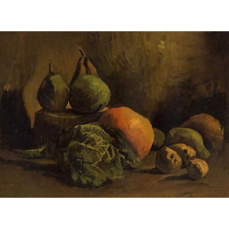 Schilderij Still Life with Vegetables and Fruit foto 1