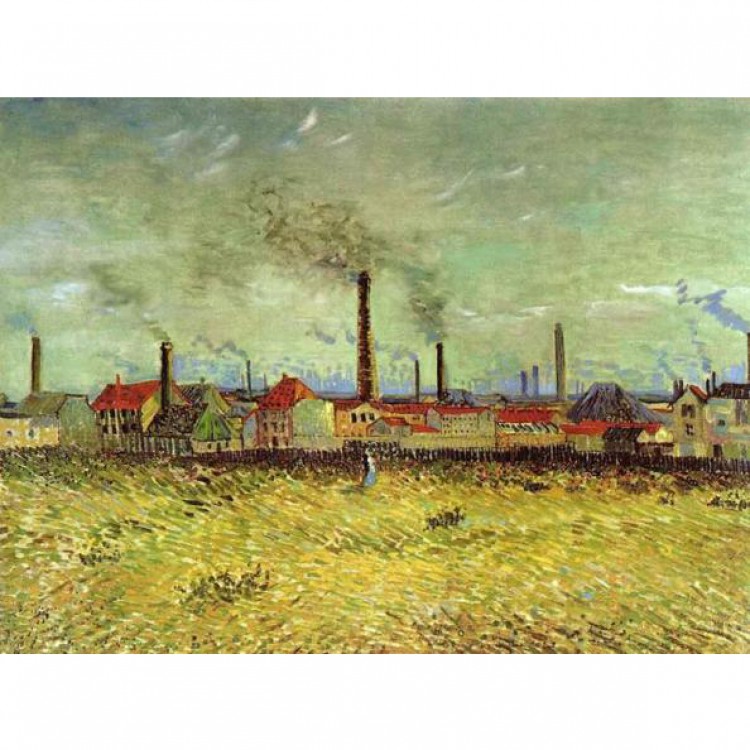 Schilderij Factories at Asniere foto 1