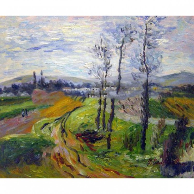 Schilderij Reproductie A Field At Gennevilliers foto 1