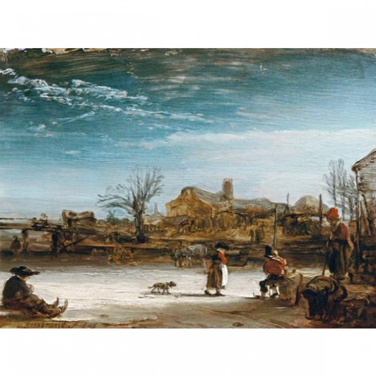 Schilderij Winterlandschap foto 1