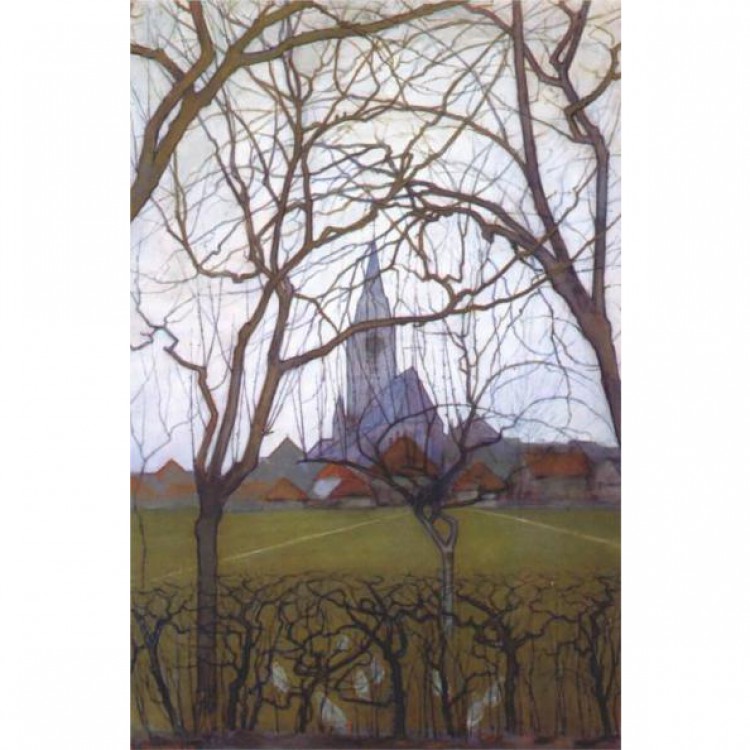 Schilderijen Village church 1898 foto 1