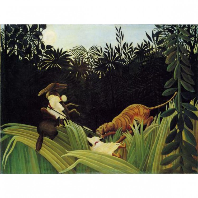 Schilderij Scout Attacked by a Tiger foto 1