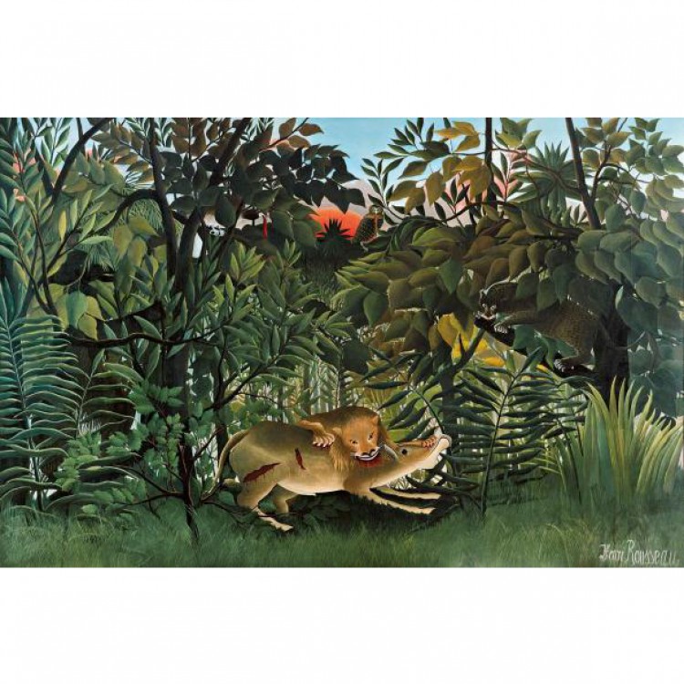 Schilderij The Hungry Lion Throws Itself on the Antelope foto 1