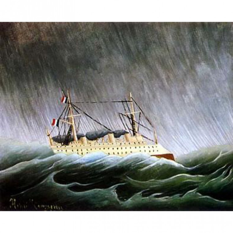 Schilderij Boat in a Storm foto 1