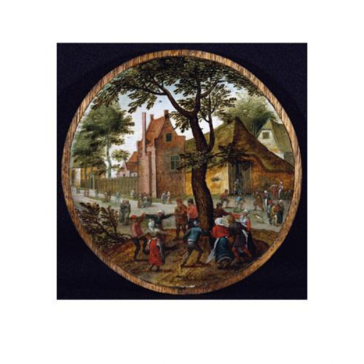 Schilderij Peasants Dancing Round a Tree in a Village Street foto 1