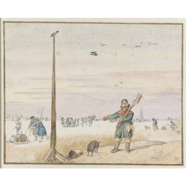 Schilderij Eendenjager at a Pole on the Ice foto 1