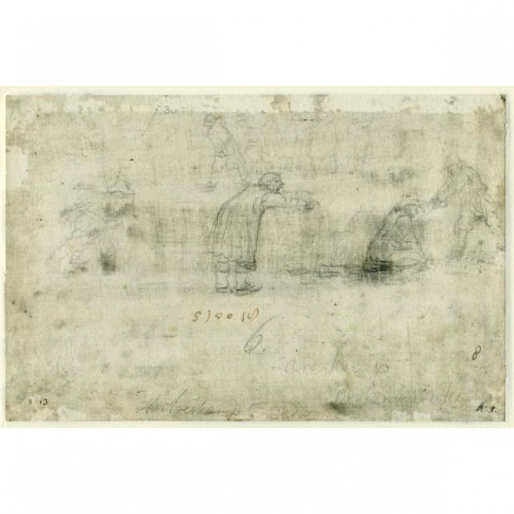 Schilderij Sketches of Figures on the Ice foto 1