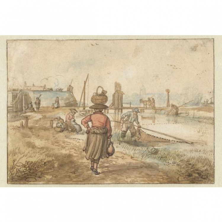 Schilderij Woman with Basket on the head Passing Through Streets foto 1