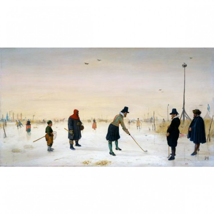 Schilderij Golf Players on the Ice foto 1