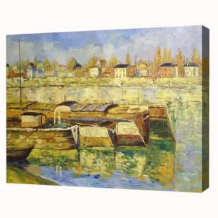 Olieverf schilderij De haven foto 1