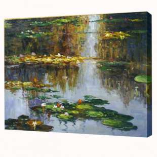 Olieverf schilderij Water Lelies II foto 1