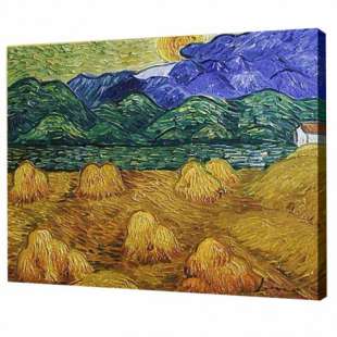 Schilderij Landschap korenschelven  foto 1