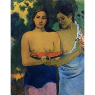 Olieverf schilderij Two Tahitian Women foto 1
